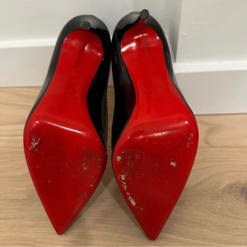 Christian Louboutin Black Patent Leather Kate 100 Stilettos - Picture 5 of 5